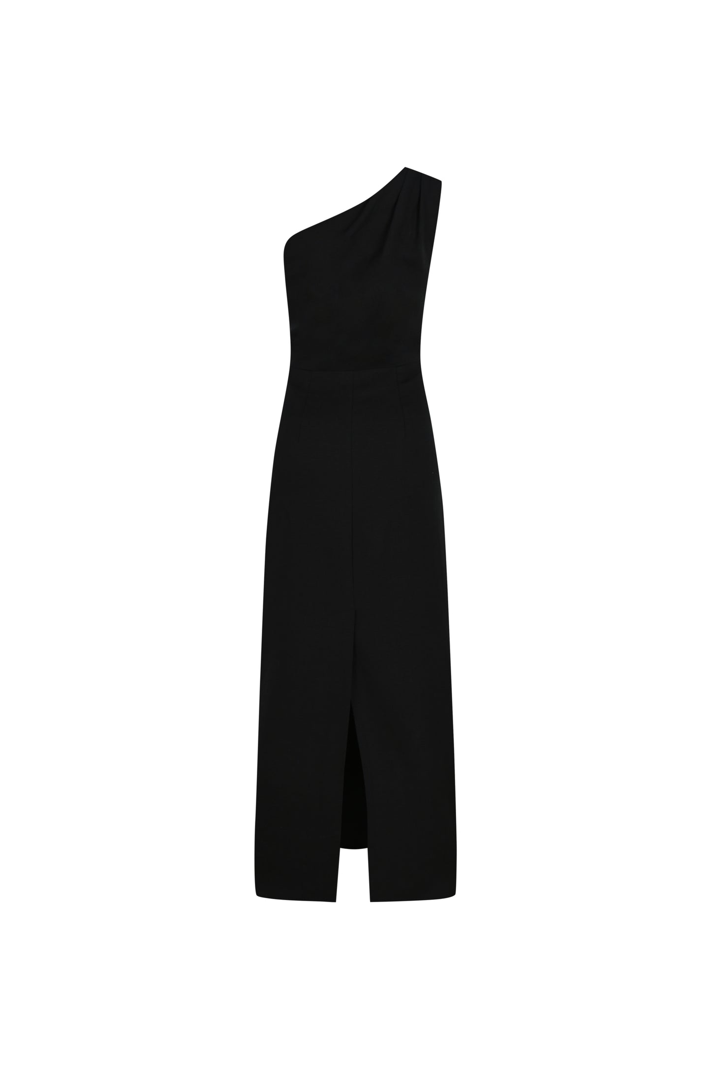 AMARYLLIS DRAPED ASYMMETRIC LINEN DRESS