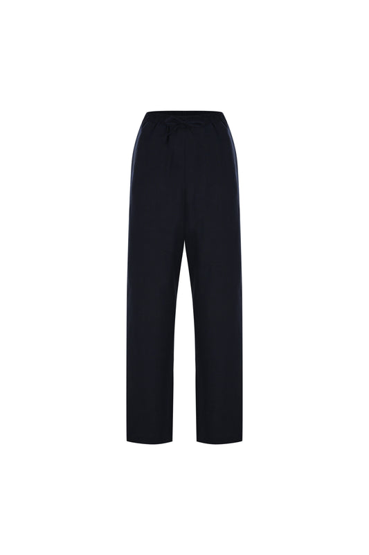 COSMOS LOOSE-FIT NAVY  LINEN PANTS